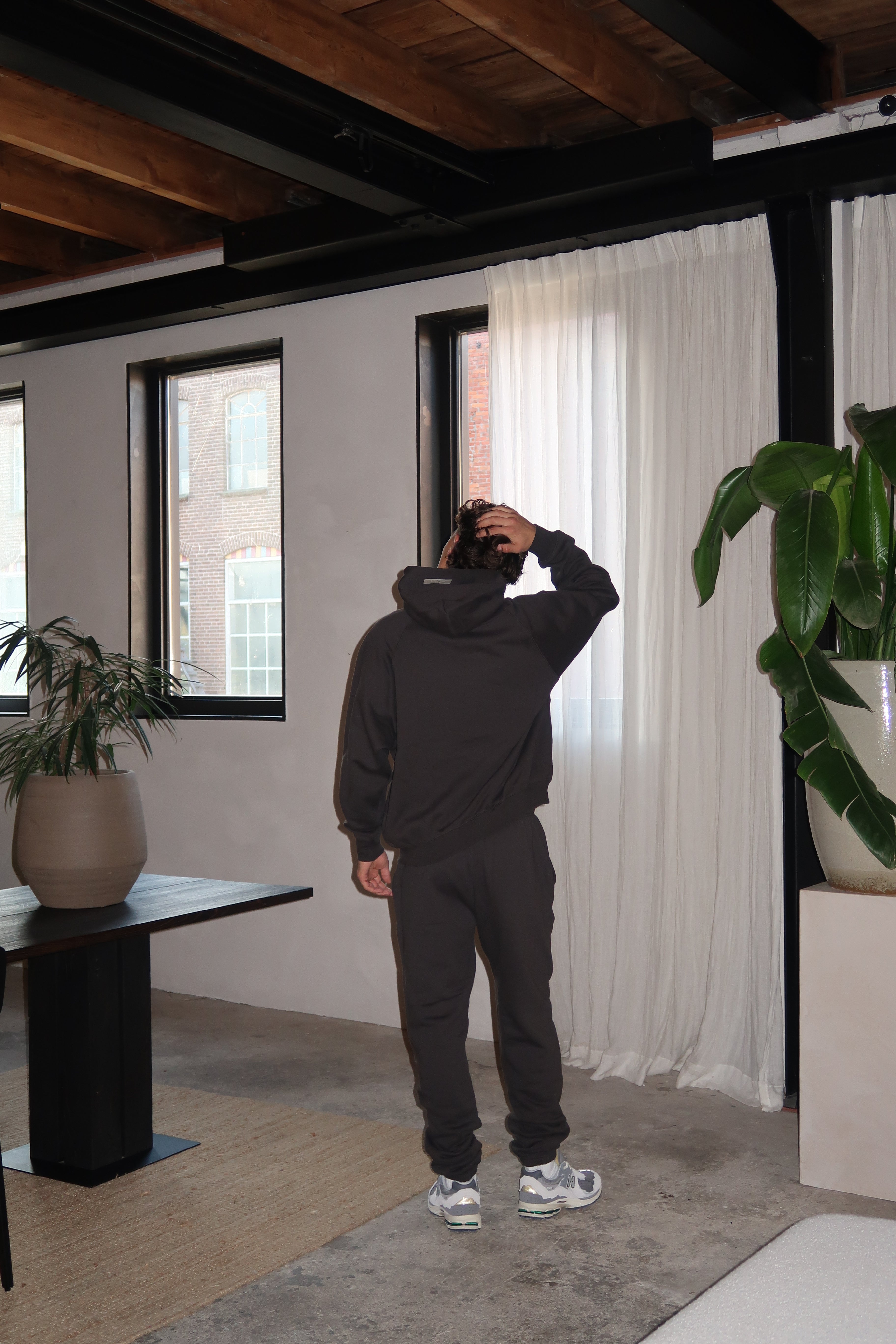 Fear of God Essentials 1977 Iron Black Hoodie